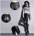 애니율 여성 가을 겨울 기모 슬림핏 가죽 바지 G7082 : 애니율