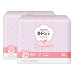 생리대 오리지널 슬림 중형 14매 X 2팩 날개형 컴포트 흡수구조 맥시슬림 좋은느낌 : 리디유통