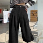 애니율 여성 가을 겨울 와이드 골덴 바지 G7120 : 애니율