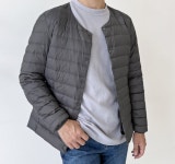 남자 겨울 경량 오리털  패딩 점퍼 자켓 코트 숏 얇은 짧은 간절기 남성 사무실 작업복 : 블루아주