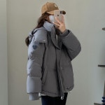 애니율 여성 겨울 오버핏 후드 숏 패딩 점퍼 G7461 : 애니율