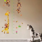 성장기록 키 시트지 아이방 꾸미기 기린 유치원 신장계스티커 : 용용이네만물상점