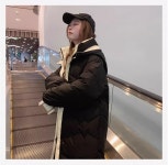 애니율 여성 겨울 도톰 후드 롱 패딩 G7519 : 애니율