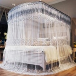 캐노피 공주침대모기장 그레이 180x200cm 층고높은 화려한모기장 : 클라우드하우스2