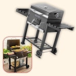 뚜껑형 캠핑용 바베큐그릴 대형 스텐훈연그릴 숫불화로대 : 수담 스토어