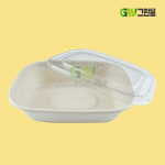 펄프용기 사각 DRP-1100U 용기+PET뚜껑 400세트 / DRP : 그린몰스토어