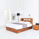 LED 멀바우 원목 서랍침대 SS 슈퍼싱글프레임 원목침대프레임 : 리빙스피어