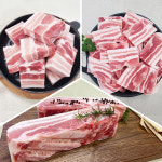 삼겹살 1kg(500gx2ea) 통삼겹 대패 옛날삼겹살 보쌈용 수육용 구이용 돼지고기 냉동 더예쁜한우 : 더예쁜한우