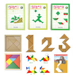 어린이 보드게임 탱그램 단계별 원목 칼라 칠교놀이 놀이퍼즐 어린이집 : Da판다고