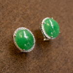 실버 비취 귀걸이 캐보션 : 예작쥬얼리