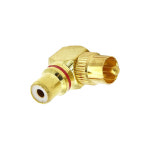 Coms G9192 RCA 연장 젠더/꺾임형/(M/F)/Gold Metal : 이앤디몰
