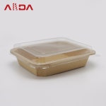 크라프트 팔각 종이용기 PET 뚜껑 세트 CF-1450 300개 세트 : 올다팩