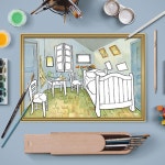 세계명화 고흐의방 그림도안 색칠 미술만들기 10장 집콕놀이 아동미술재료 HA253 : 아페페 Afefe