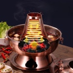 샤브샤브냄비 훠궈 마라탕 전골냄비 어묵탕 구절판 중국 신선로 01.30CM 내츄럴컬러 01 : 윤미몰