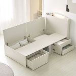 메리엄 LED 수납헤드 2단 침대 프레임 슈퍼싱글 WF : 아이앤가구