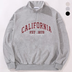 오버핏 캘리포니아 반집업 맨투맨 티셔츠 JBRT-9649 : 후앙스