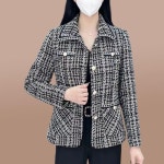 블랙 단정한 트위드 중년 여성 상의 결혼식 숏 상견례 가을 봄 옷 할머니 재킷 엄마 가디건 동창회 자켓 반코트 빅사이즈 모임 : 영화빌리지
