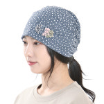 H4159 꽃잎 코사지 모자 두건 : 색동호박