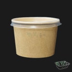 크라프트 원형용기 580ml 세트 [용기+PET뚜껑] : 맛을 담는 용기