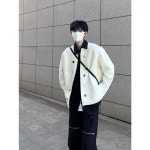 남자 브이넥 가디건 남성 빅사이즈 루즈핏 화이트 봄가을 스타일 오픈 젠1 : 스마콕