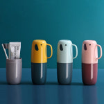 어린이 코끼리 칫솔통 휴대용 치약 케이스 양치통 세트 집 여행용 : 아토플라자