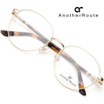 어나더루트 안경테 CHROMA C02 금테 편안한 스프링테 골드 메탈테 동글이 남자 여자 패션안경 : LUUKS