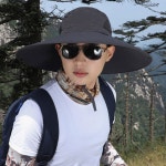 와이드 사파리 모자 남/여 캠핑 등산 그늘막 모자 : 캐시트리75