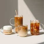 4size 유니크 디자인 빈스 내열 유리컵 커피잔 카페잔 단체 대량 : 순자네마켓