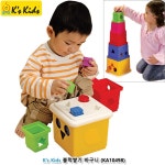 12개월 영유아 바구니탑쌓기 도형블럭놀이 소근육 조카선물 도형끼우기 : 판다고블랙