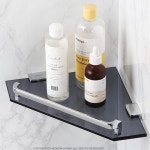 피부 관리실 리모델링 화장품 소품 코너선반(크롬블랙코너선반오각) 욕실용품 쉘프 : 자유나래 스토어