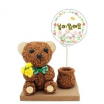 봄 오톨도톨 콜크클레이 점토놀이 꽃든아기곰 메모꽂이 5인 : 어린이diy키트만들기샵