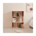 H6881 고무나무 3단 우측형 책장 1color : 명가리빙