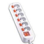 접지 대용량 개별 스위치멀티탭 6구 2.5M 가정 카페 기숙사 안전 : 더만컴퍼니