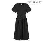 (더틸버리) 린넨 턱 디테일 플레어 원피스 TP6N0OP51W : THE TILBURY