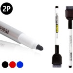 자석부착 둥근촉 화이트보드마카 지우개마카펜 칠판사인펜 검정 : 구스상회