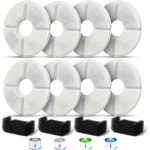 Baofum 급수기 고양이 부품 소형 정수 스테인리스 바오품 필터 꽃 자동 반려동물 분수 교체 강아지 81oz 2용 원형분수 4L 8 Round-8... 