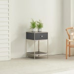 트렌디 디자인 실버 스텐 프레임 모듈 서랍 콘솔 협탁 400 복도 현관 슬림 : IVY퍼니처