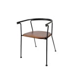 고무나무 원목 슬림한 블랙 우드 모던 식탁 카페 의자 심플 디자인 푹신한 : IVY퍼니처