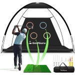 golfguru 골프구루 골프연습장 그물 10x7피트 올인원 XL 트라이터프 골프매트 4개의 타겟 골프공 10개 골프티 7개 고무 2개 캐리백... 