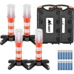 비상 자동차 키트 마그네틱 베이스 분리형 스탠드 견고한 보관 케이스 초밝은 안전 스트로브 라이트 로드 경고 4팩 : 부자고래9호