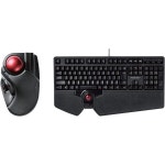 엘레콤 2.4GHz 무선 손가락 조작 라지 사이즈 트랙볼 마우스 광 스크롤 휠 내장 유선 일본어 레이아웃 키보드 : 베르34