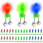 센스요 30pcs 낚시벨 클립 컬러풀한 조명이 달린 듀얼 경보벨이 낚싯대 알람레드그린블루 30 set : 헤이데일리몰
