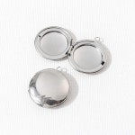 비즈아이 [8-137-18]써지컬스틸 펜던트 로켓원 20mm 무도금 ,1개 : 비즈아이스토어