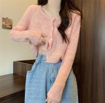 보라색가디건 롱 가디건 데일리 빈티지 루즈핏 오피스룩 : 팩트셀러