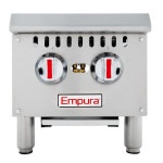Empura 12 호텔 푸드 트럭 케이터링 레스토랑용 헤비 듀티 수직 조리대 가스 핫 플레이트 스톡 냄비 범위 | 12W x 27.5D 13.5H 스테인리스... 