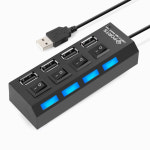 개별 스위치 USB 2.0 4구 허브 저전력 노트북 PC 컴퓨터 포트 확장 키보드 마우스 동글 : 깨비네쇼핑