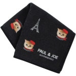 Paul & Joe 폴앤조 일본 고급 손수건 블랙 스마트폰 안경닦이 미니 극세사 20cm 179245 : 호라차