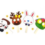 유치원 구연동화 연극 연계 클레이 손잡이 동물가면 만들기 5개 세트 아동 미술활동 : 코코에비나