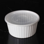 탕용기 사출 158파이 소 투명 300세트 다회용 배달 포장용기 : 팩투유