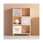 H6366 3단 6칸 고무나무 책장 1color : 명가리빙